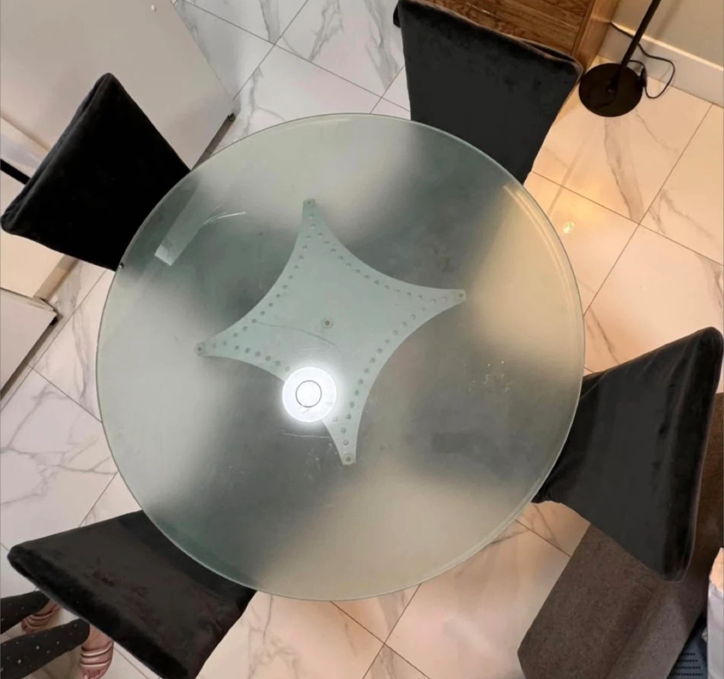 Glass Top Dining Table with 4 Chairs - photo 3