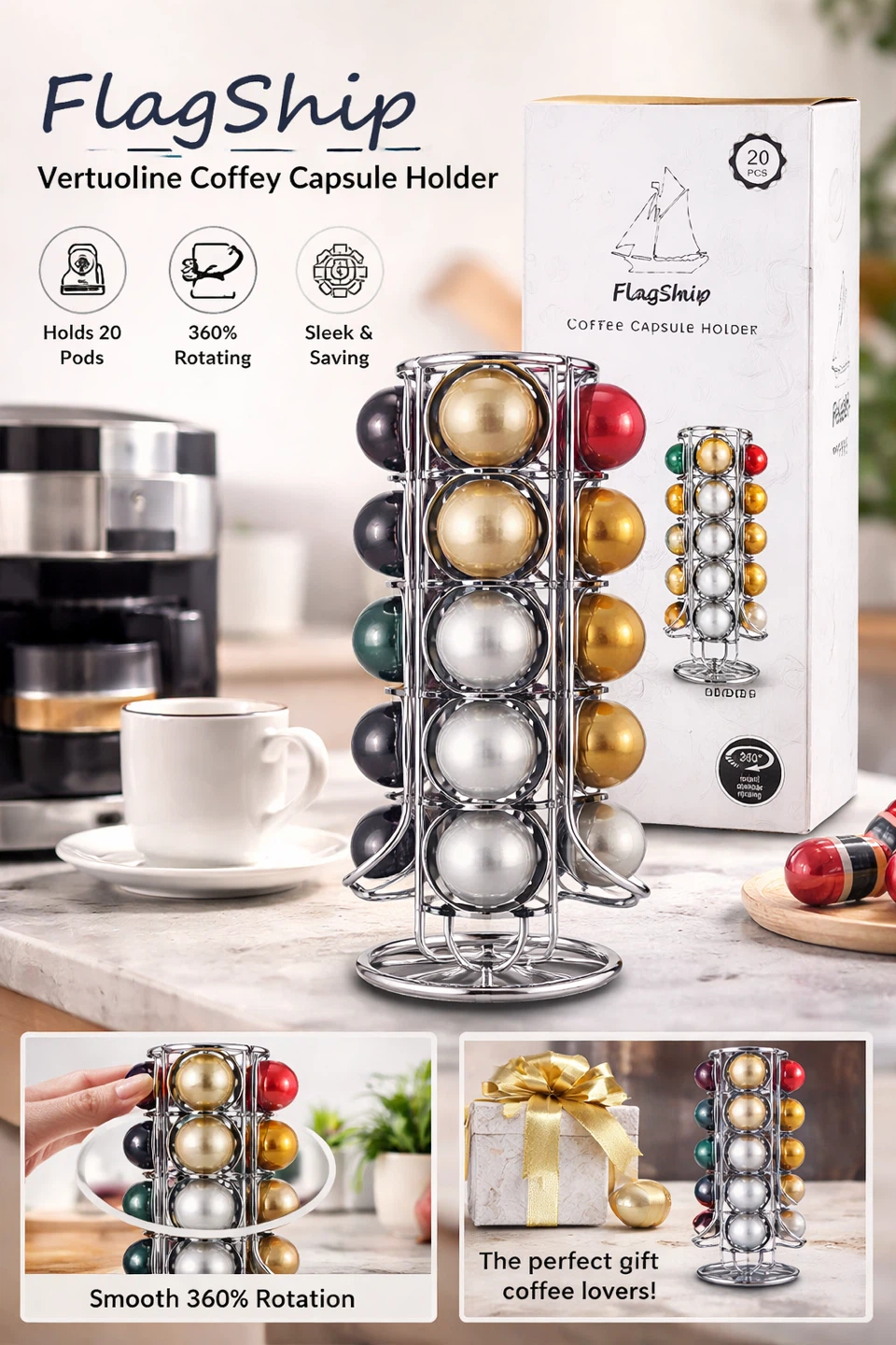 FlagShip Vertuoline Coffee Capsule Holder