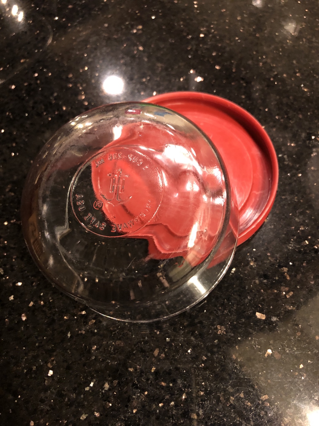 🥕 Anchor Hocking Glass Storage Bowl with Red Lid - photo 2