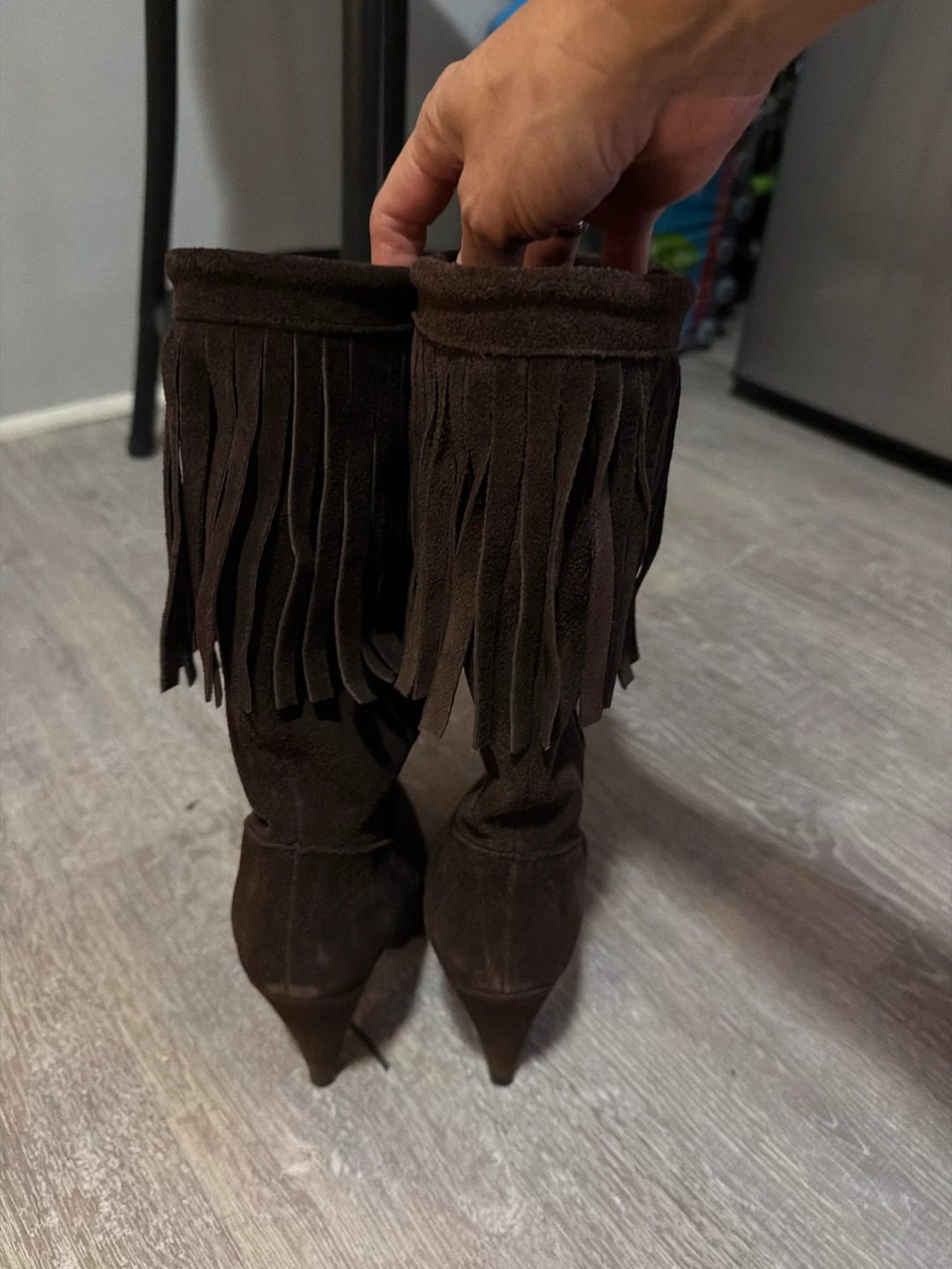 Brown Suede Fringe Boots - photo 3