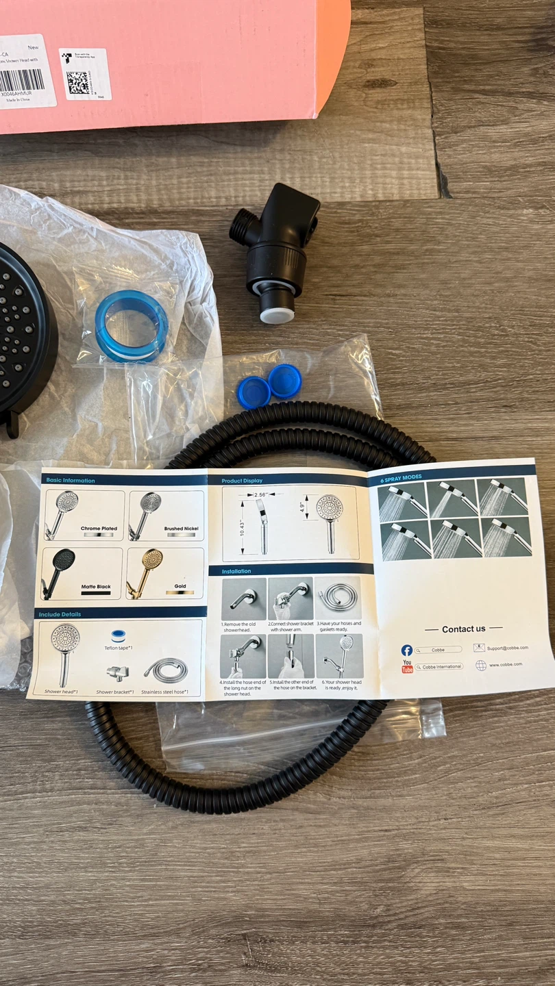 Cobbe Black Filtered Shower Head with Hose - photo 3