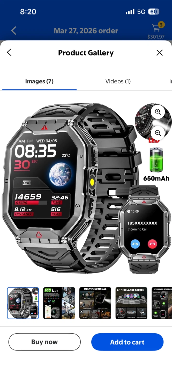 Smartwatch with 2.1" HD Screen and 650mAh Battery - photo 2