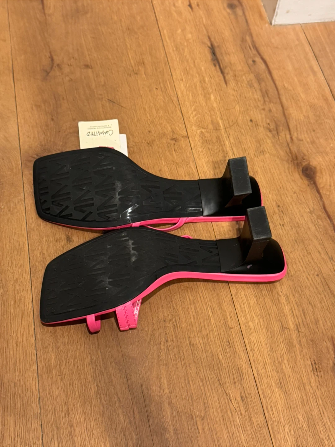 MNG Pink Square Toe Thong Heeled Sandals - photo 3