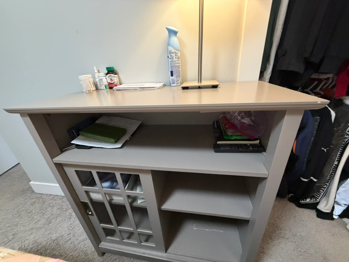 Grey Two-Door Cabinet