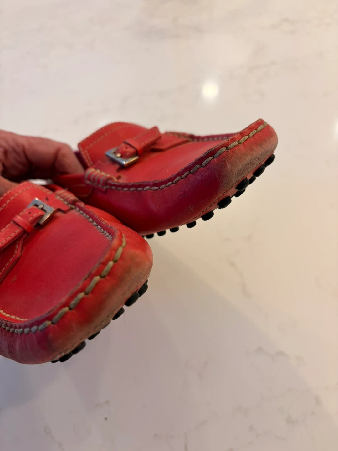 TOD'S pink Leather Driving Loafers - Size 9 - photo 5