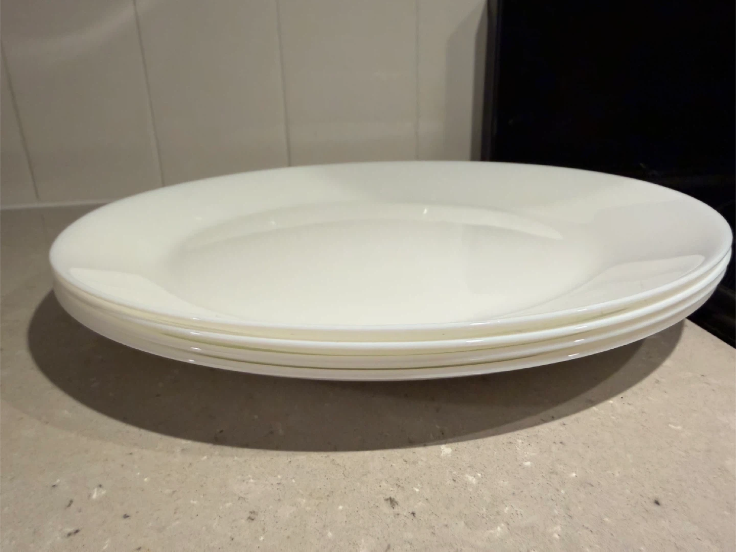 Set of 4 White Dinner Plates