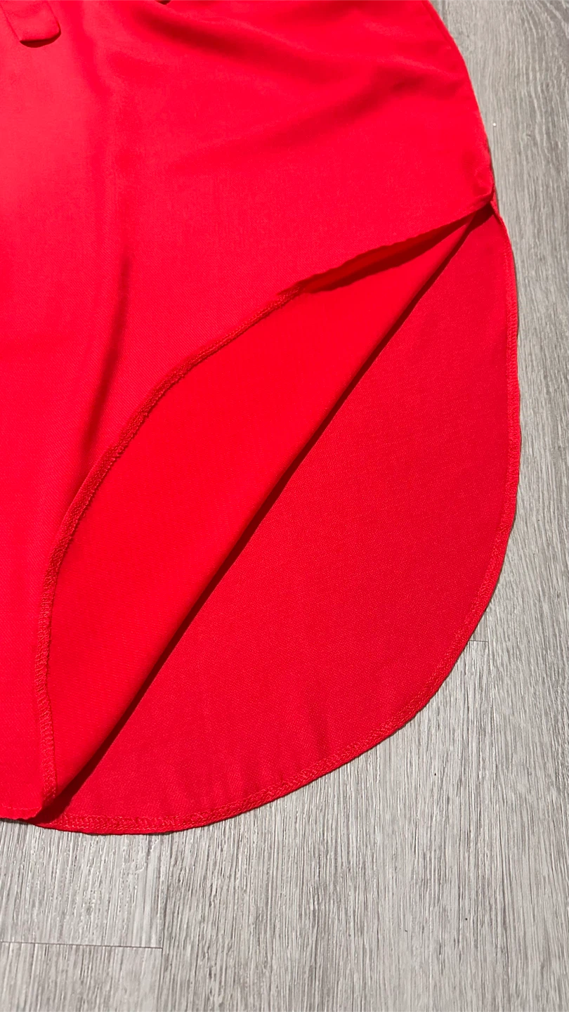 Red Flowy Midi Dress (with Pockets!) - photo 2