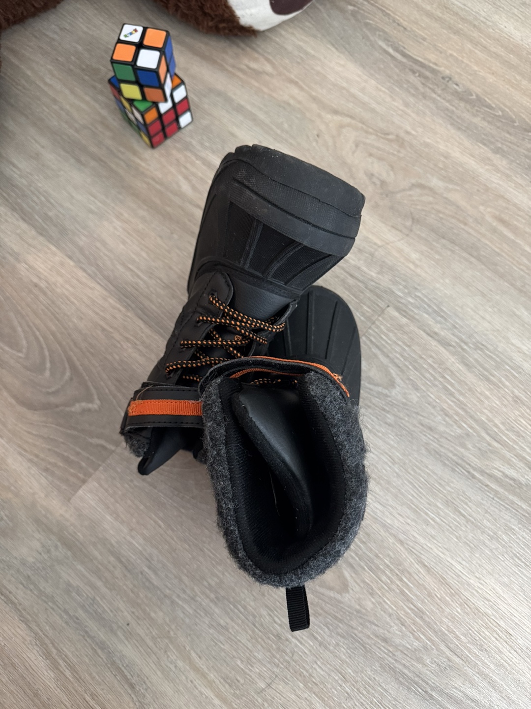 Boys Black Winter Boots with Orange Accents - photo 5
