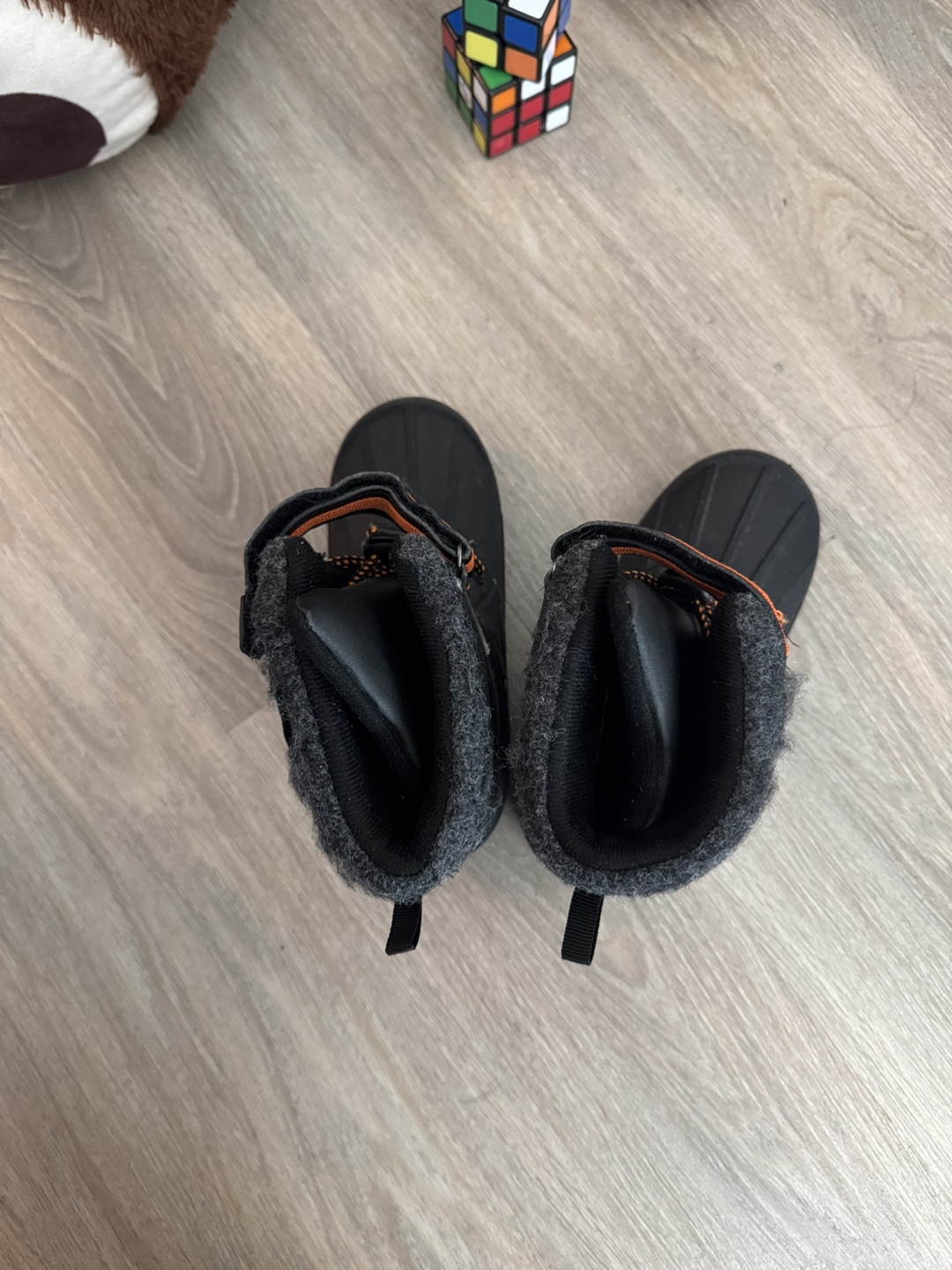 Boys Black Winter Boots with Orange Accents - photo 2