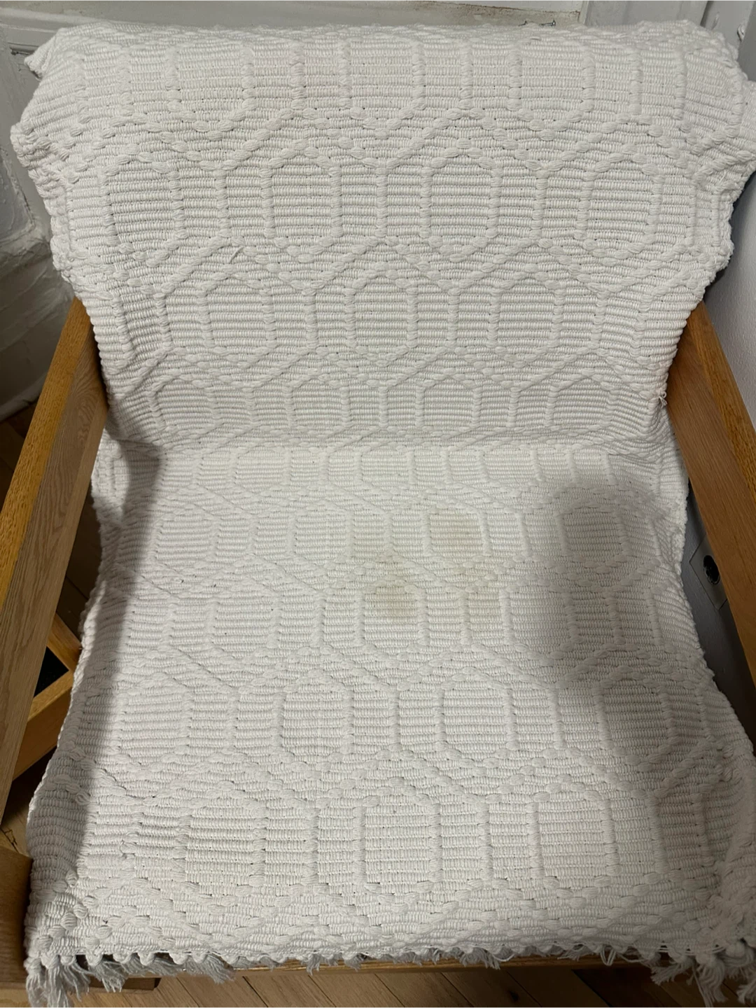 White Woven Throw Blanket