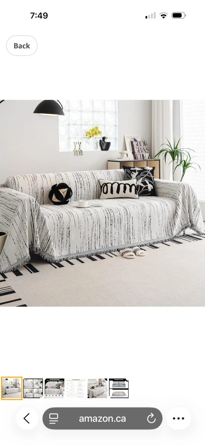 Brand new Chenille Couch Cover 71" X 150" White