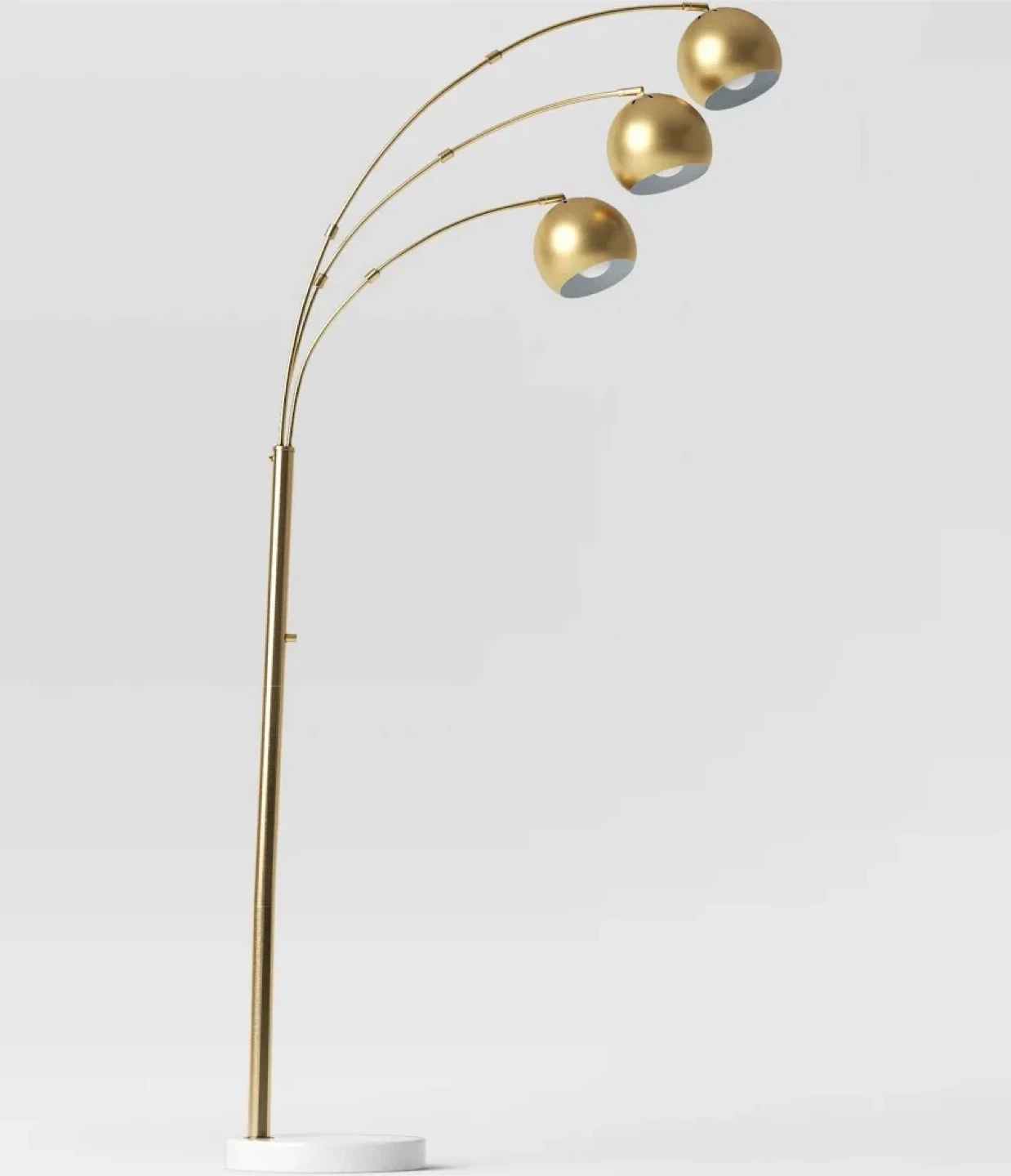 Gold Arc Floor Lamp with 3 Shades