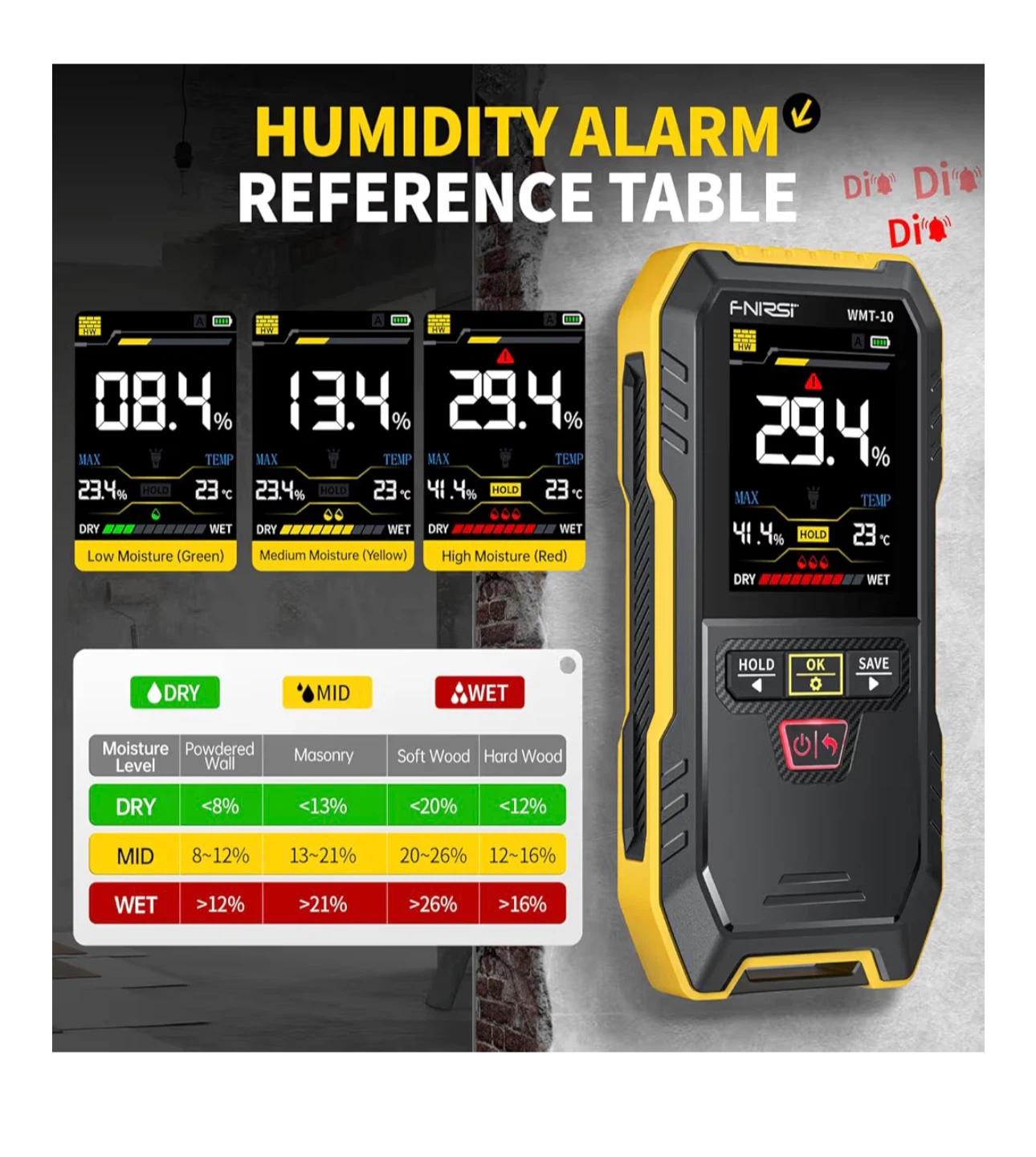 F-NRST WMT-10 Inductive Wood Moisture Meter - photo 3
