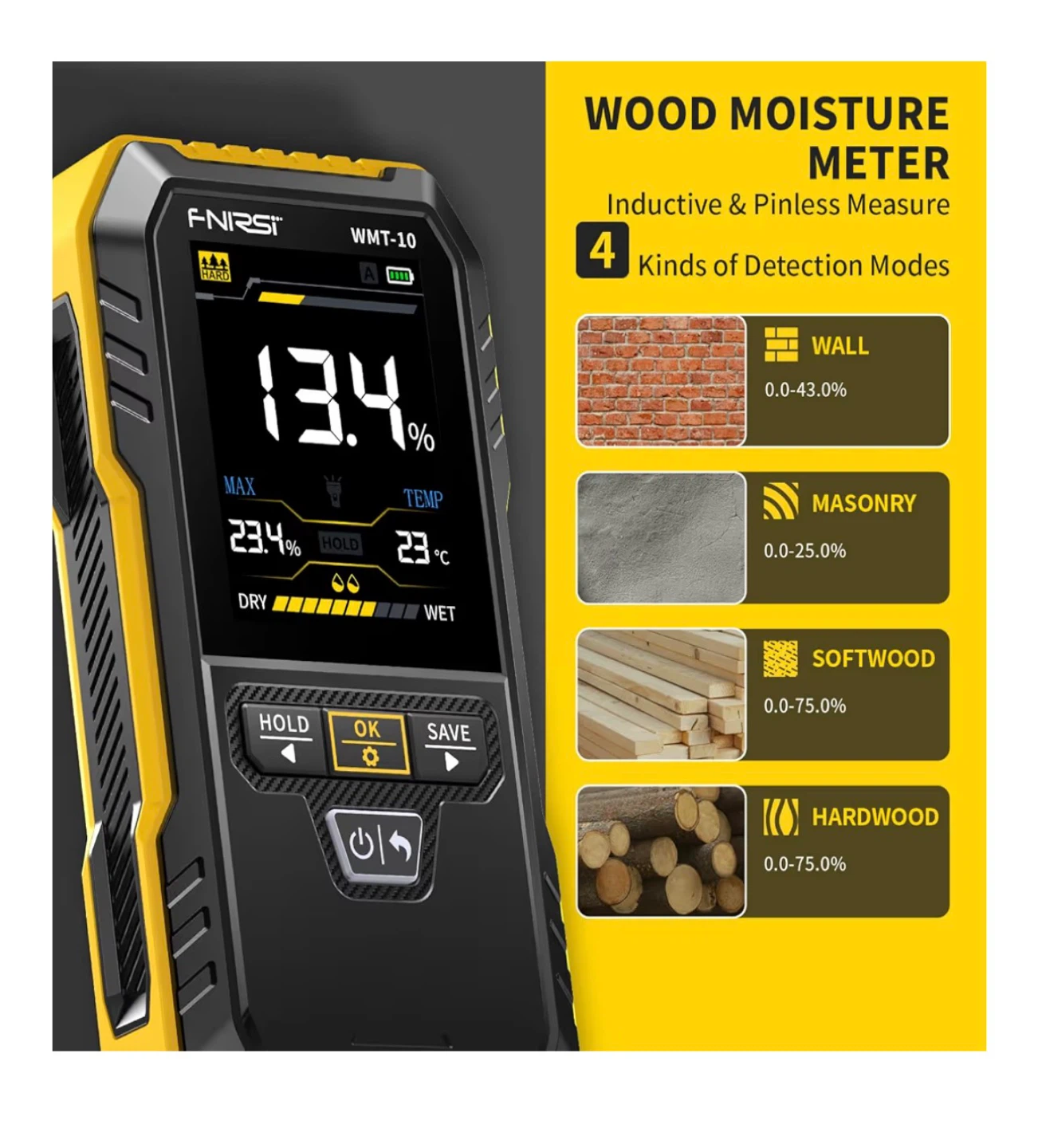 F-NRST WMT-10 Inductive Wood Moisture Meter - photo 4