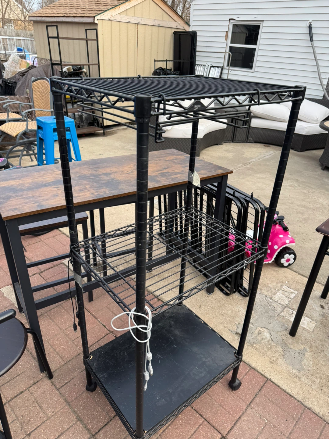 Black 4-Tier Metal Wire Shelving Unit - photo 2