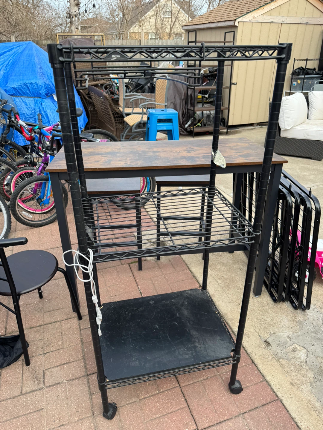 Black 4-Tier Metal Wire Shelving Unit