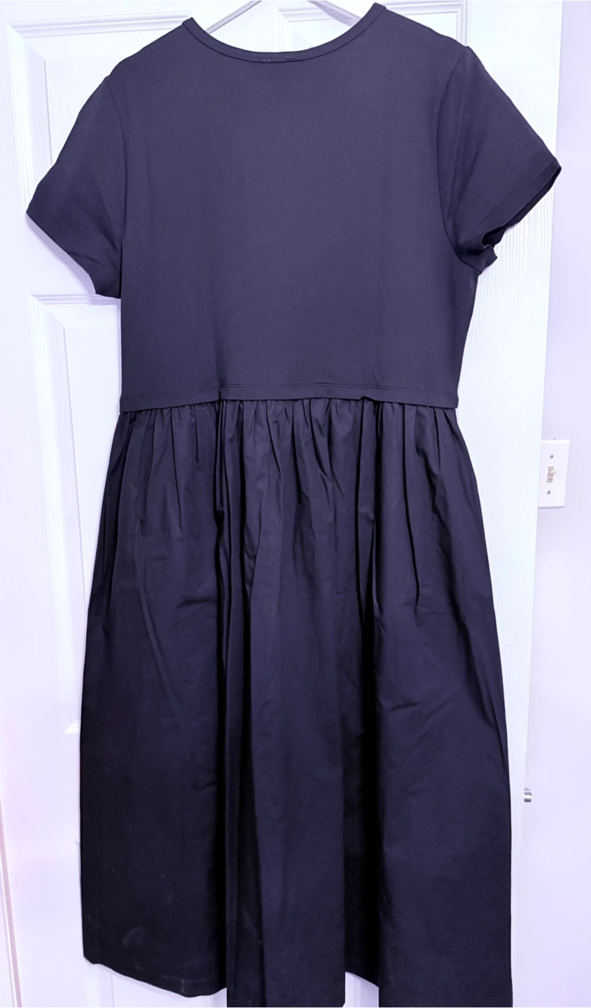 Joie Black T-Shirt Dress with Gathered Skirt - XL - photo 2