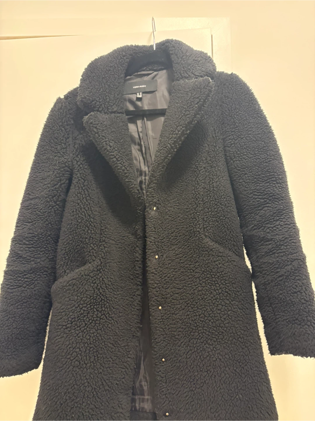 Vero Moda Black Teddy Coat