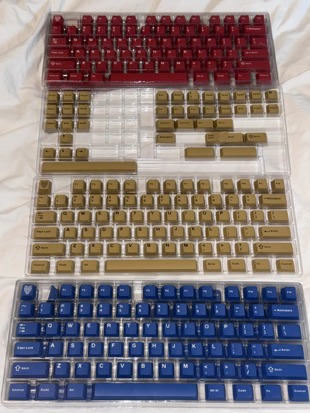 AIFEI PBT keycap 3 sets (red, blue, tan) - photo 2