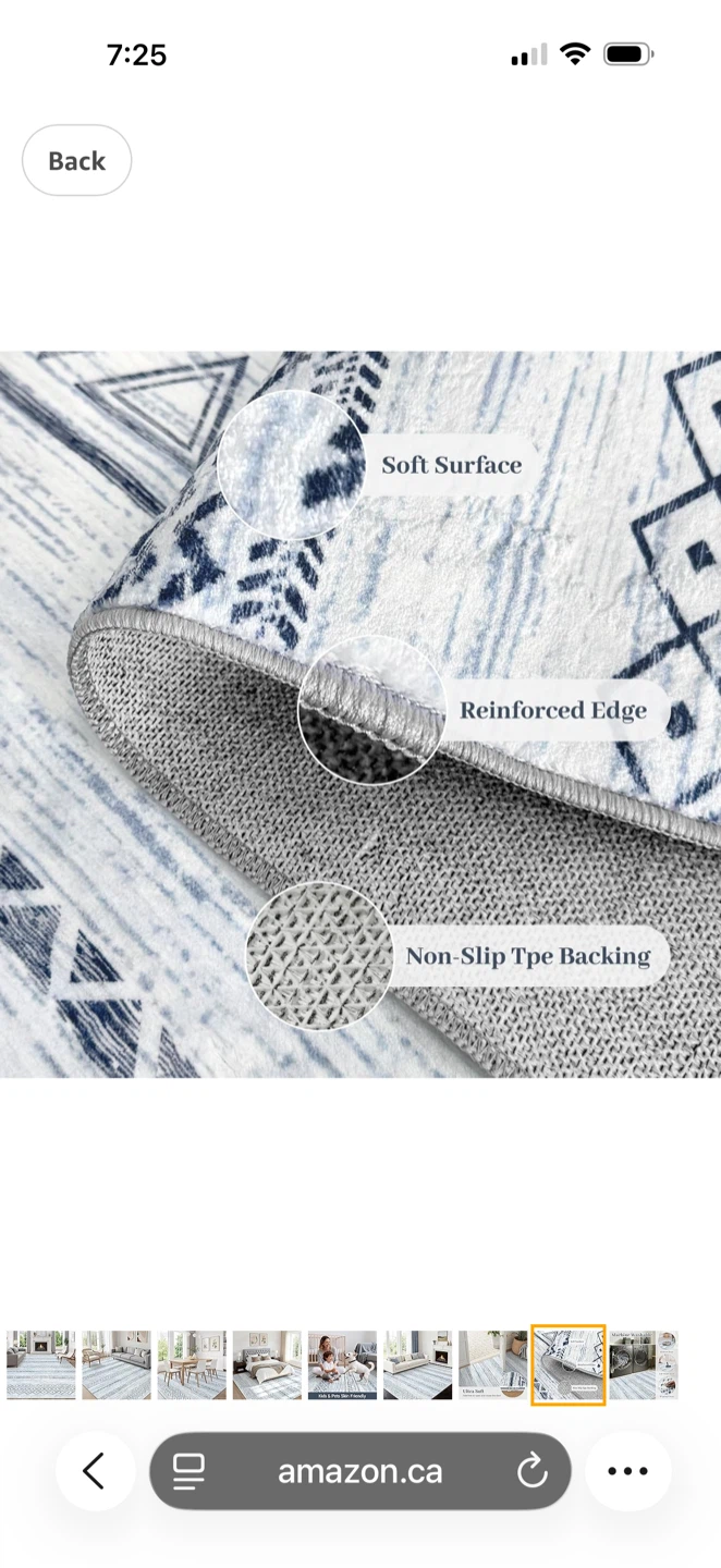 Bran new 8'x10' Area Rug -  Modern Moroccan Boho Blue - photo 5