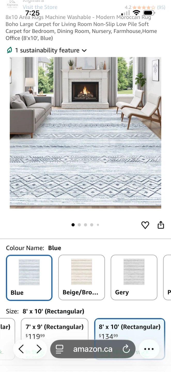 Bran new 8'x10' Area Rug -  Modern Moroccan Boho Blue