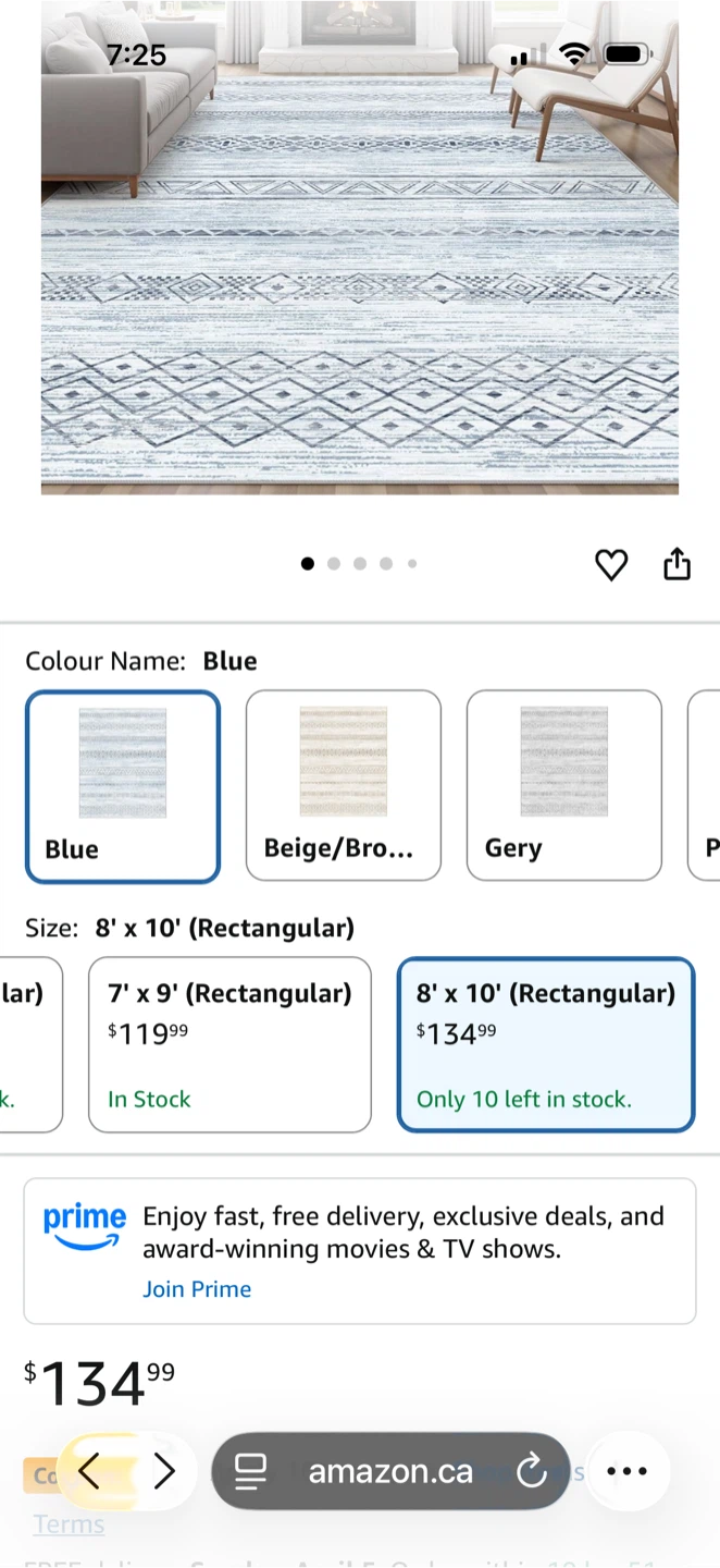 Bran new 8'x10' Area Rug -  Modern Moroccan Boho Blue - photo 2