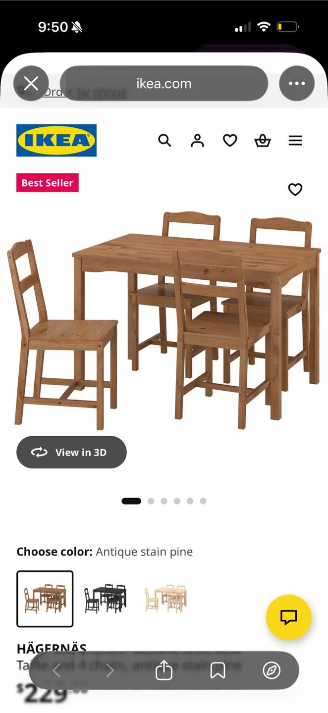 IKEA HÄGGERNÄS Table and 4 Chairs - Antique Stain Pine - photo 4