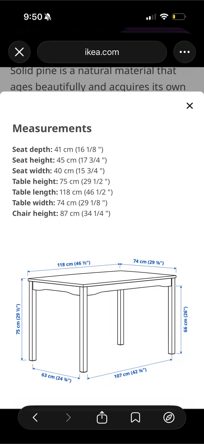 IKEA HÄGGERNÄS Table and 4 Chairs - Antique Stain Pine - photo 5