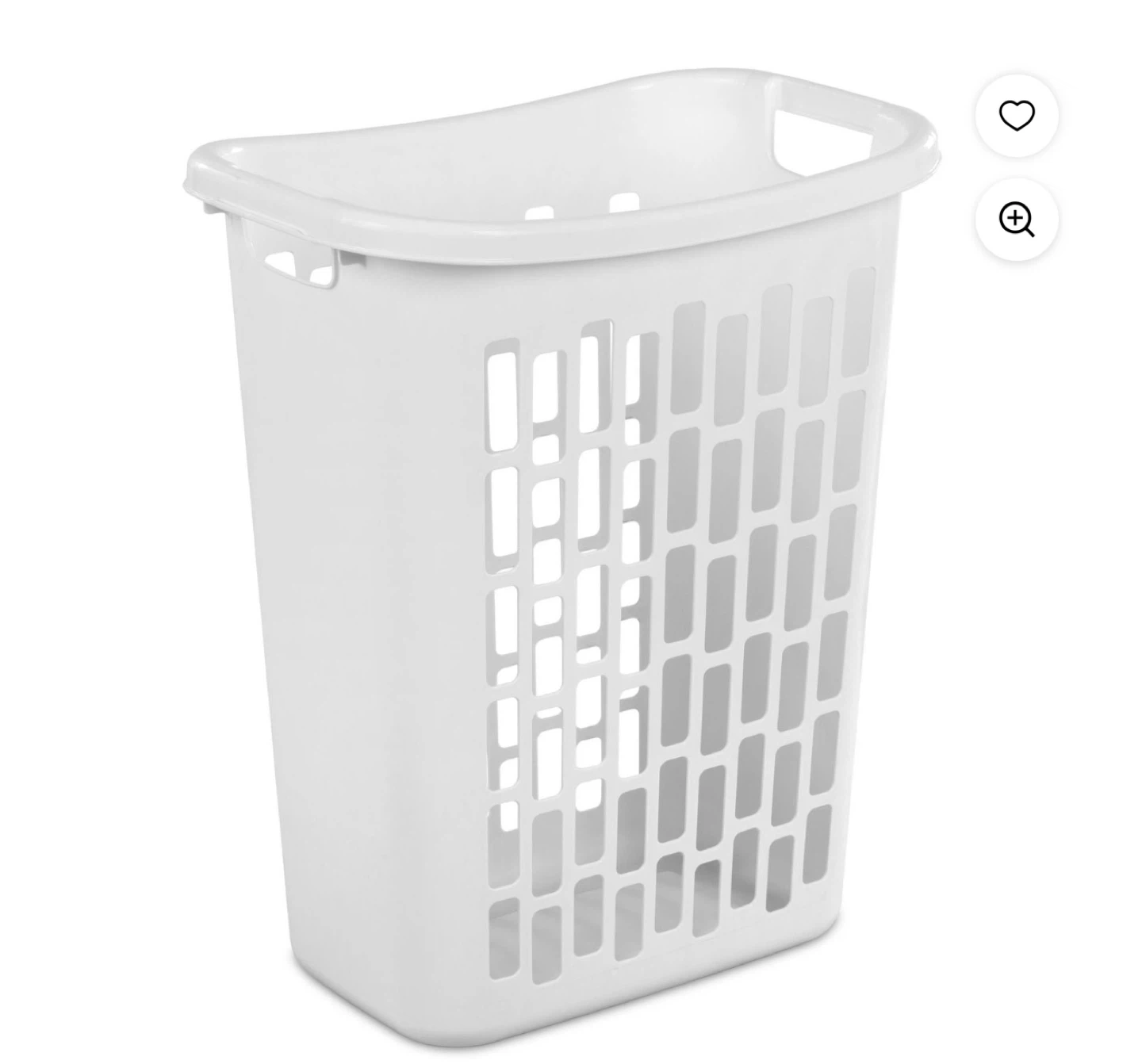 White Plastic Laundry Hamper Basket