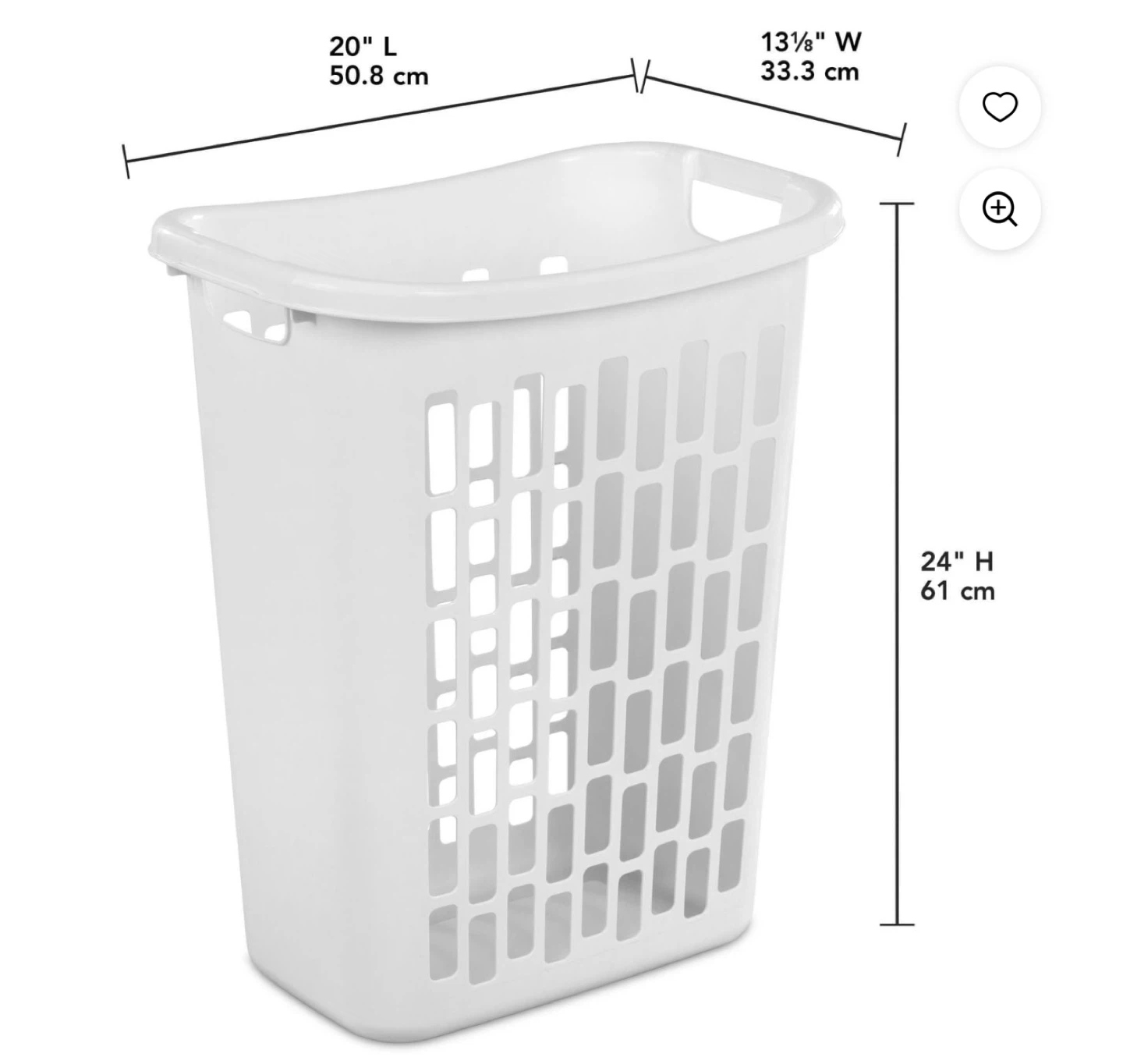White Plastic Laundry Hamper Basket - photo 2