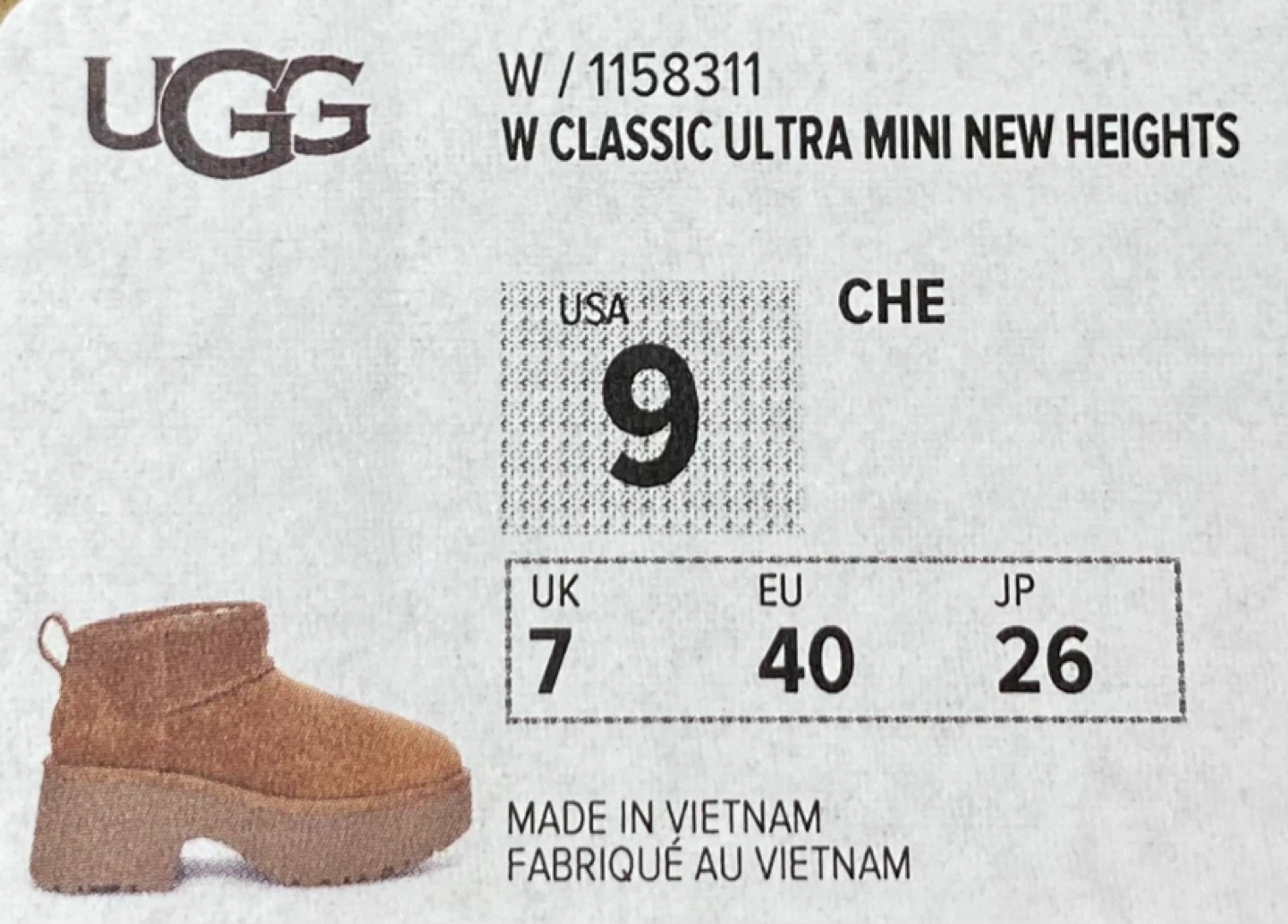 UGG W Classic Ultra Mini New Heights Platform Boots Size 9 - photo 4