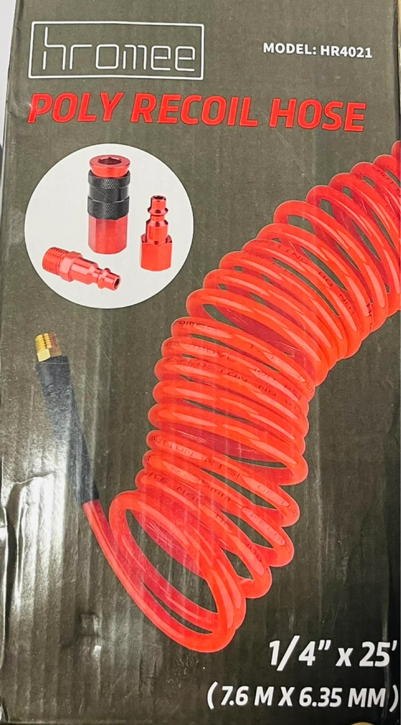 Hromee Polyurethane Recoil Hose 1/4" x 25'