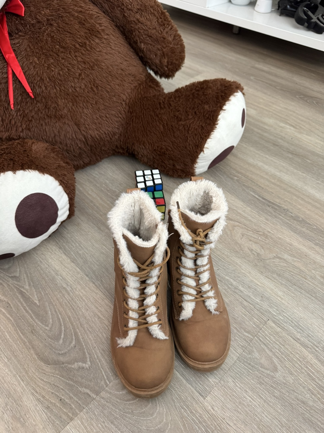 Girls Brown Winter Boots with Fur Lining size 36