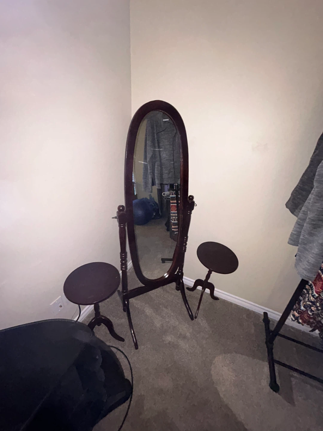 Wooden Mirror and Accent Table Set - photo 2