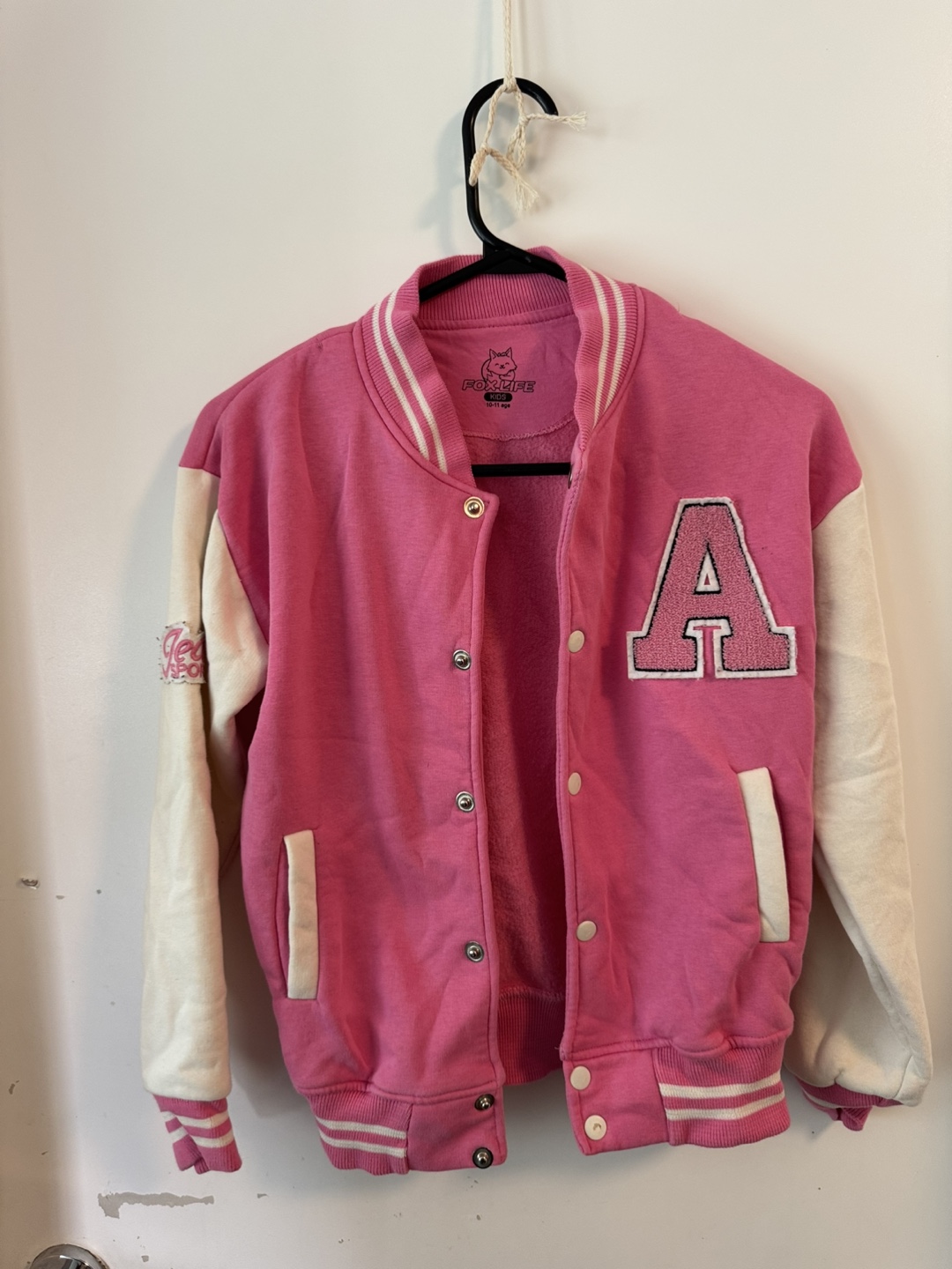 Pink & Cream "A" Letterman Jacket
