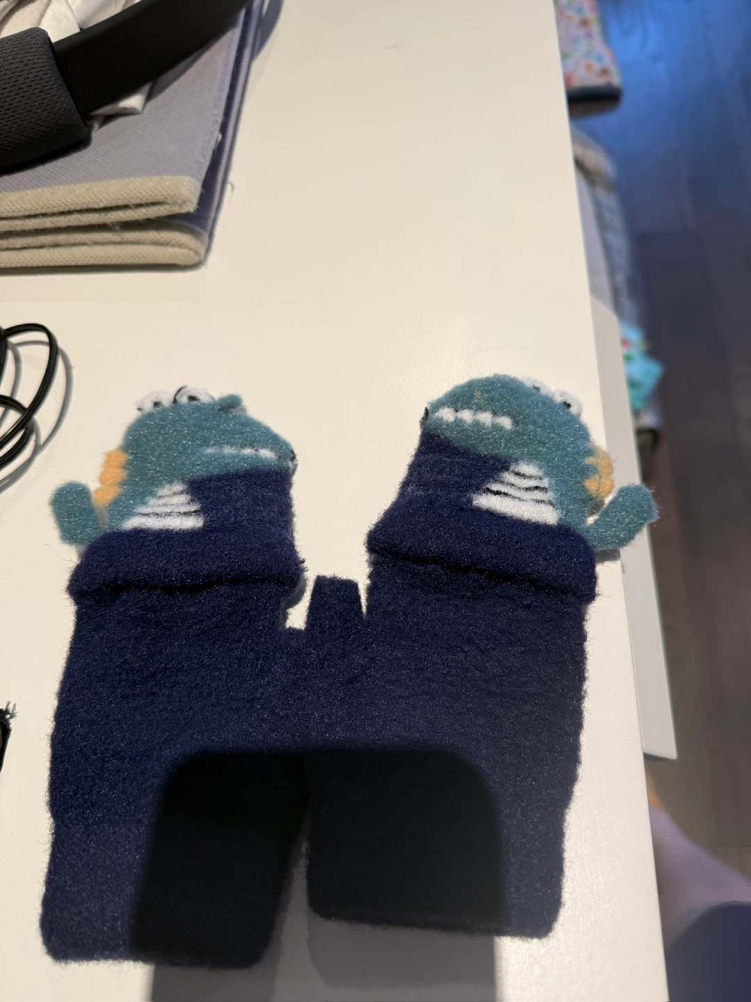 Children's Mittens with Dinosaur Design - photo 2