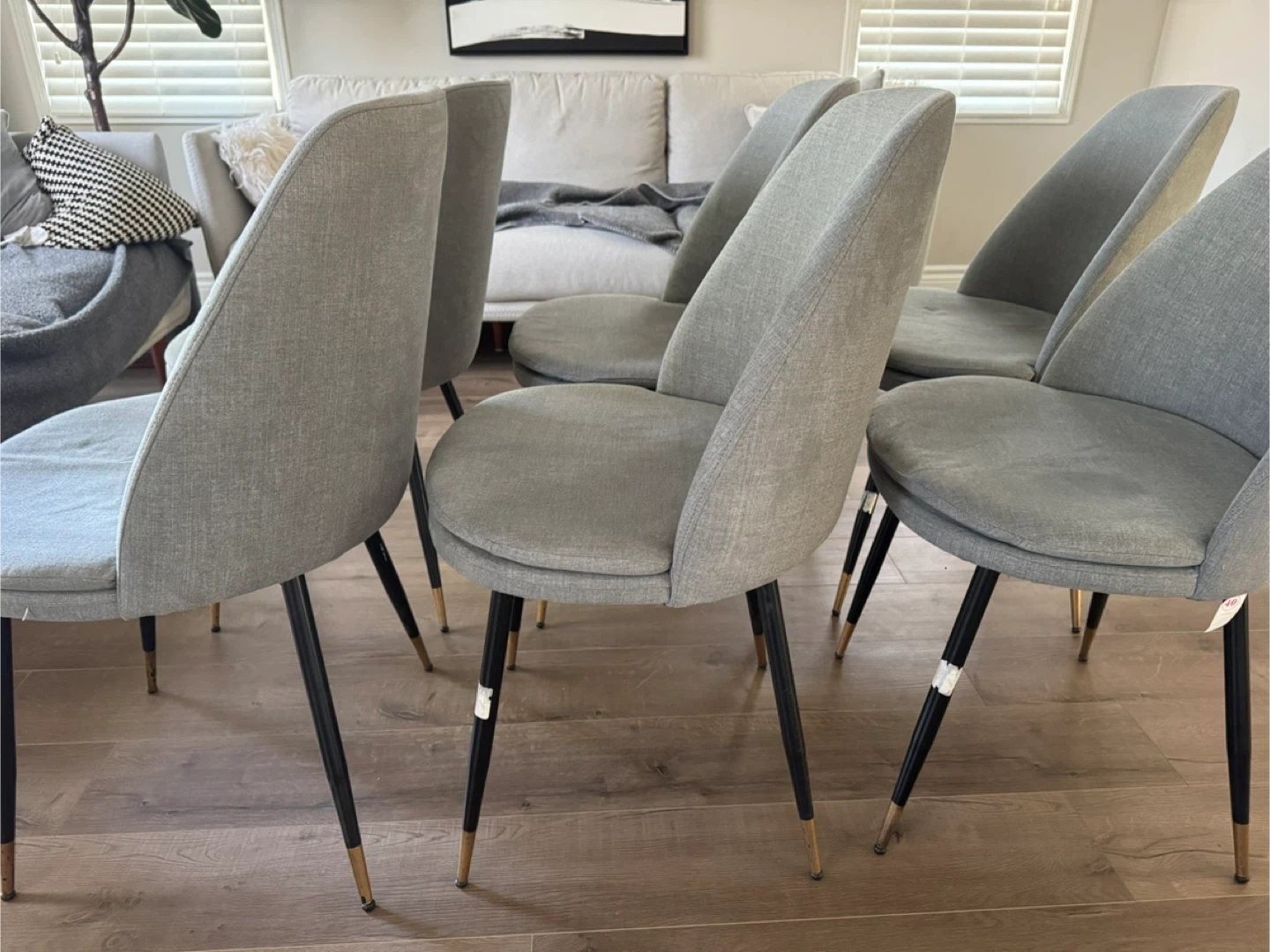 Set of 6 Grey Dining Chairs