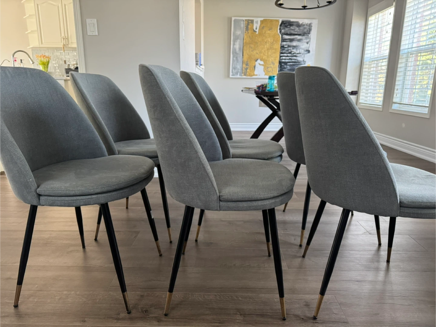 Set of 6 Grey Dining Chairs - photo 4