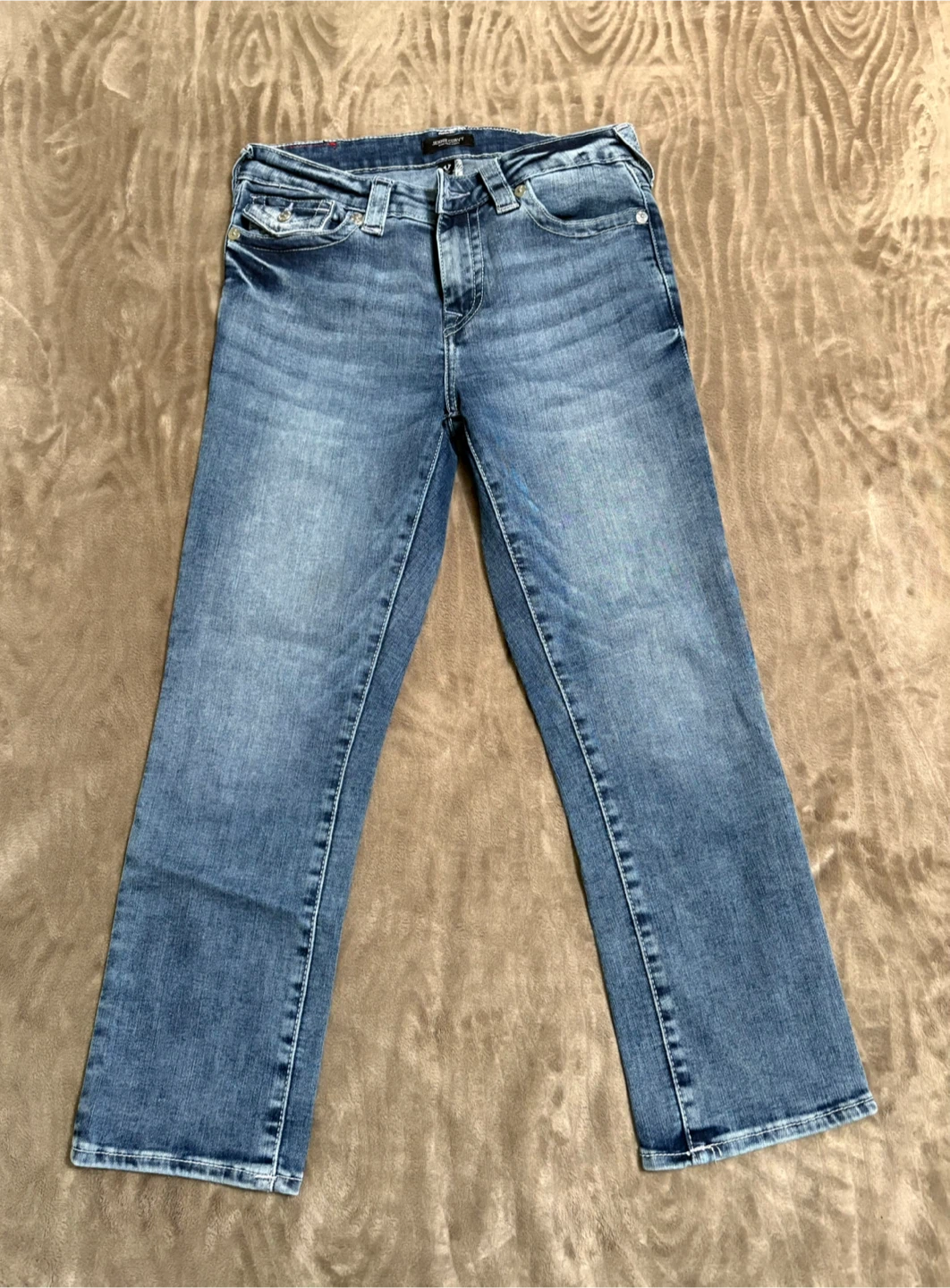 True Religion Jennie Curvy Mid Rise Capri Jeans Size 28