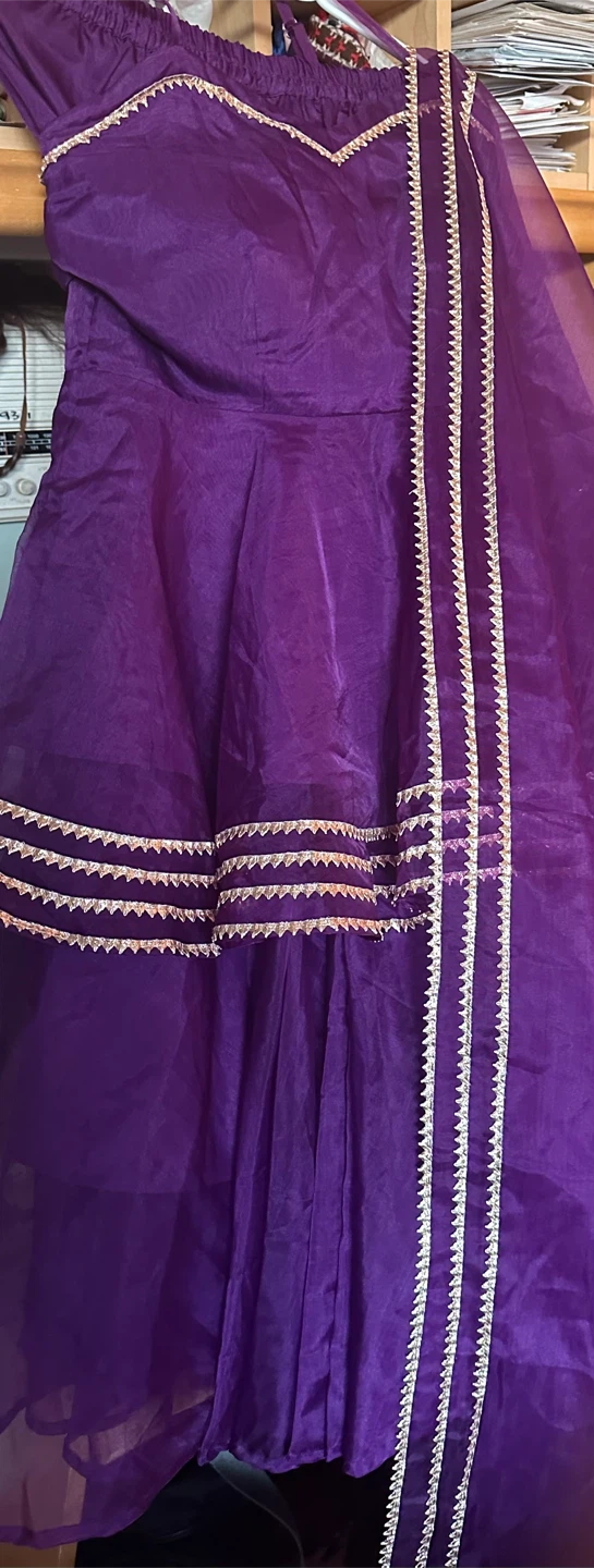 Purple Dress with Gold Trim