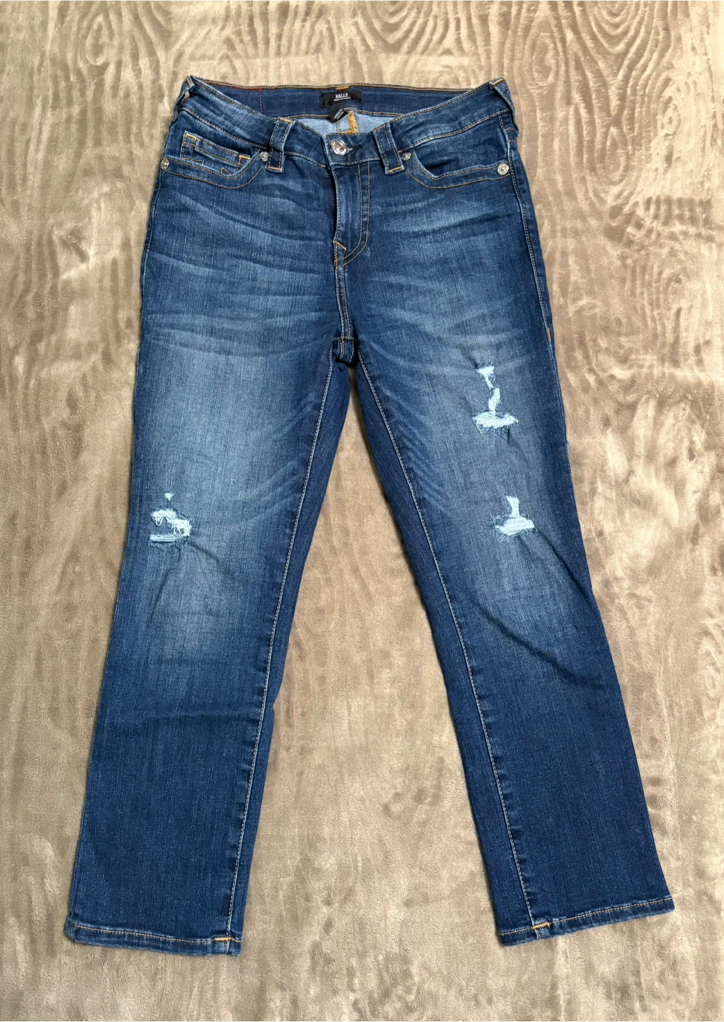 True Religion Halle Mid Rise Capri Jeans Size 28