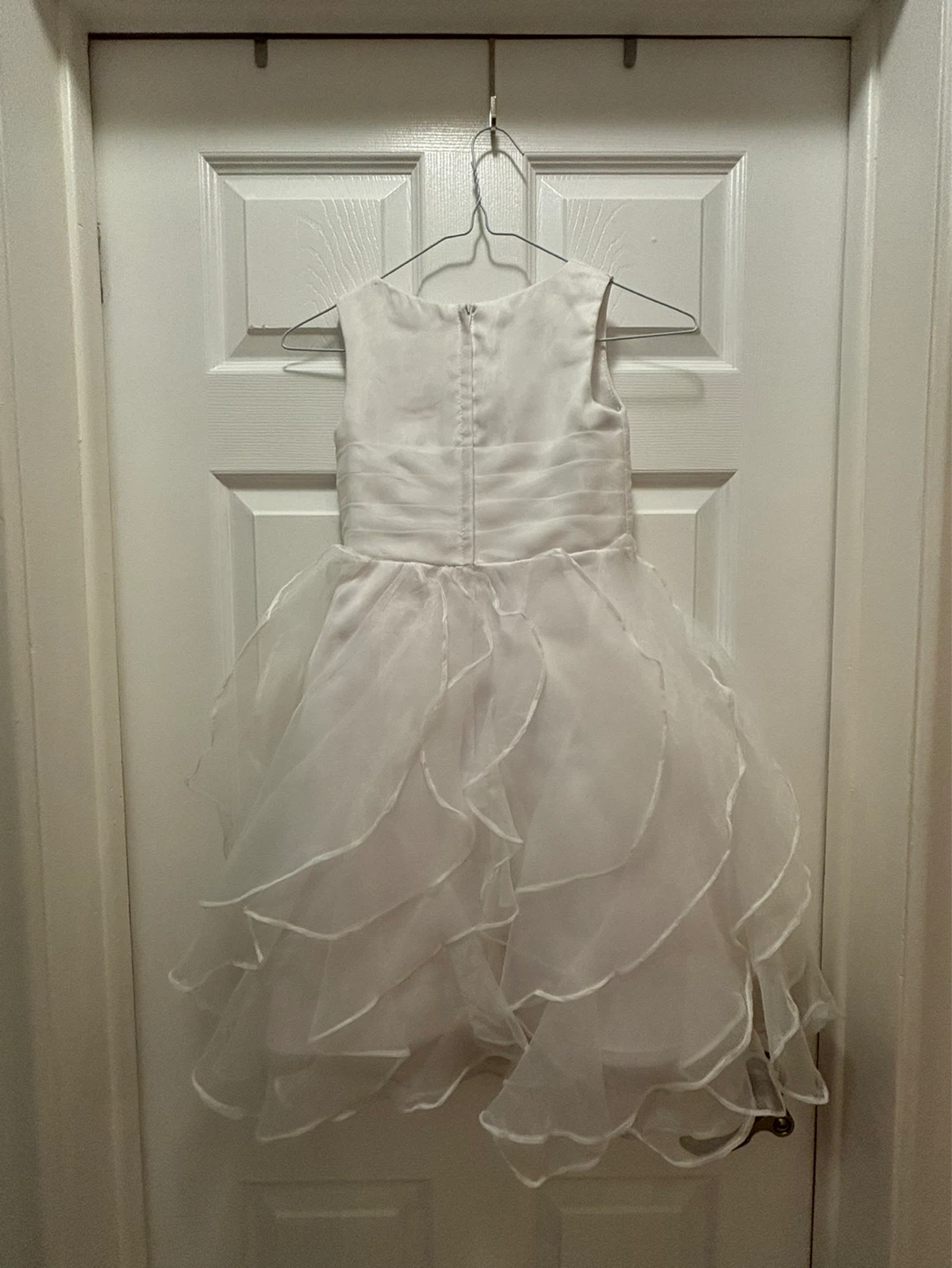 White Flower Girl Dress with Beaded Bodice - photo 3