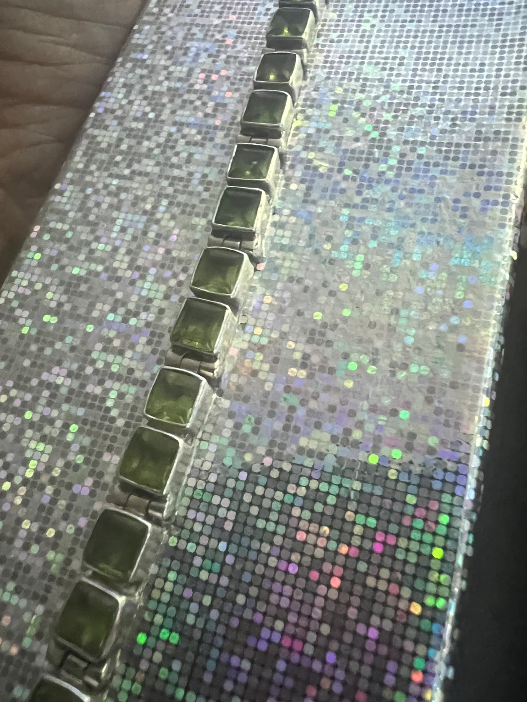 Sterling Silver Peridot Tennis Bracelet - photo 3
