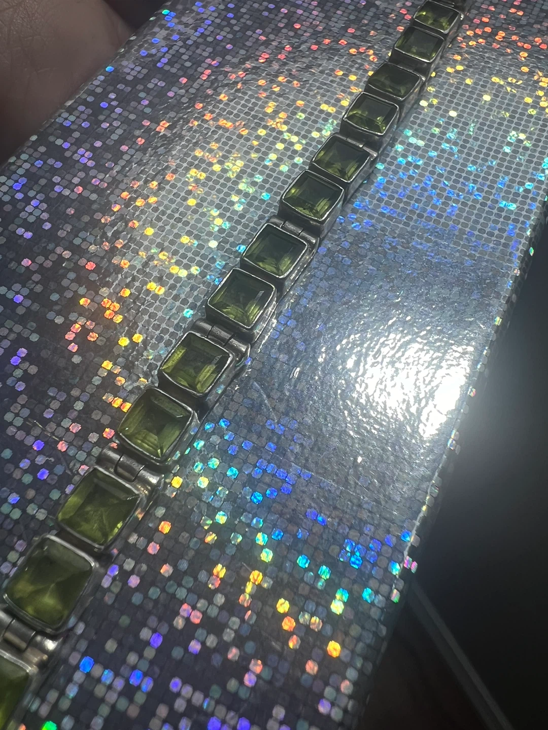 Sterling Silver Peridot Tennis Bracelet - photo 2