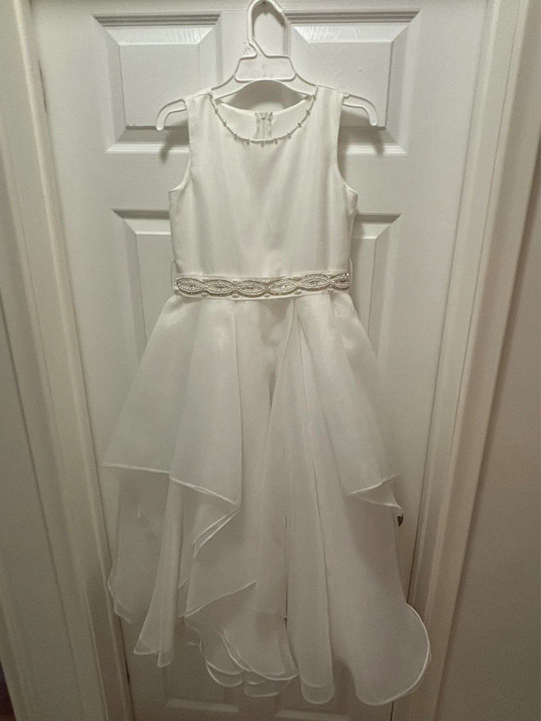White Beaded Flower Girl/ Communion Dress - photo 2