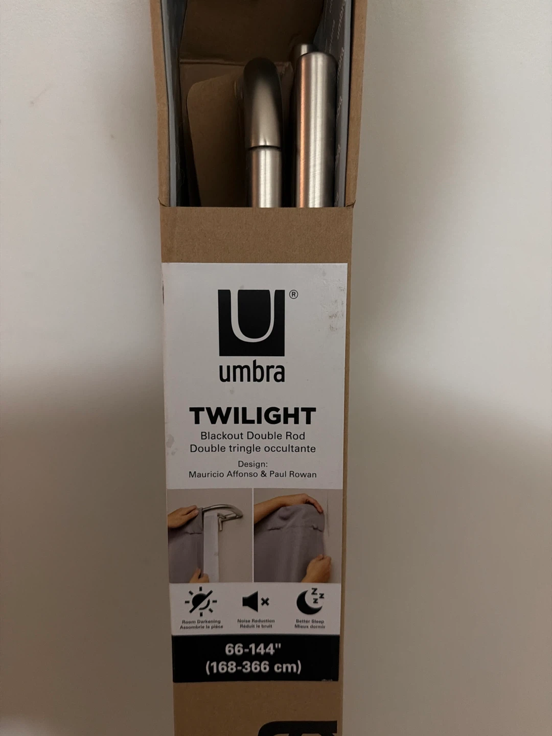 Umbra Twilight Double Rod 66-144" Blackout Tringle