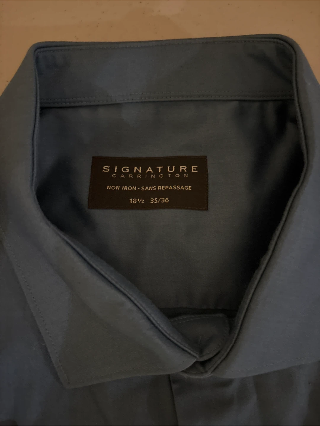 Signature Carrington Non-Iron Dress Shirt - Blue 18 1/2 35/36