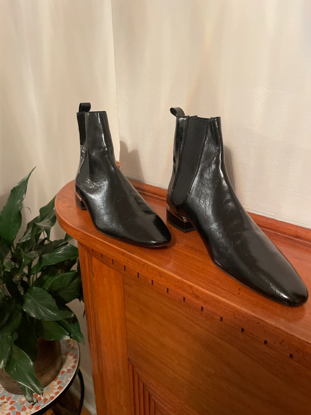 Women’s Black Zara basic Boots with Silver Heel Accent - photo 2