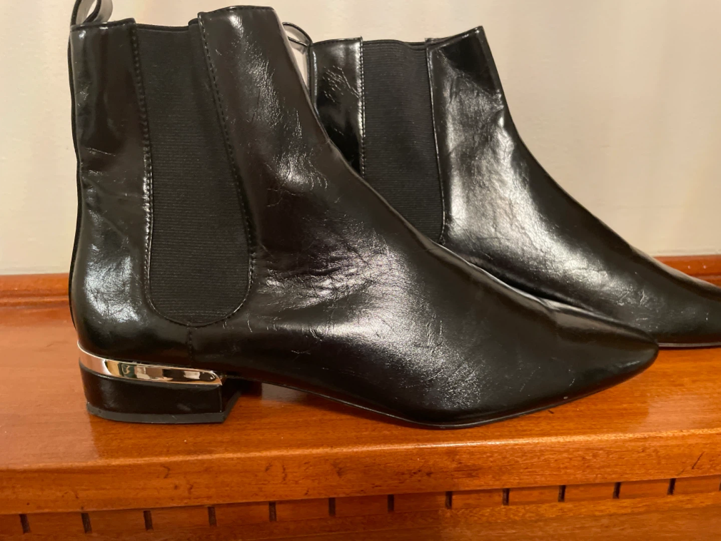 Women’s Black Zara basic Boots with Silver Heel Accent - photo 4