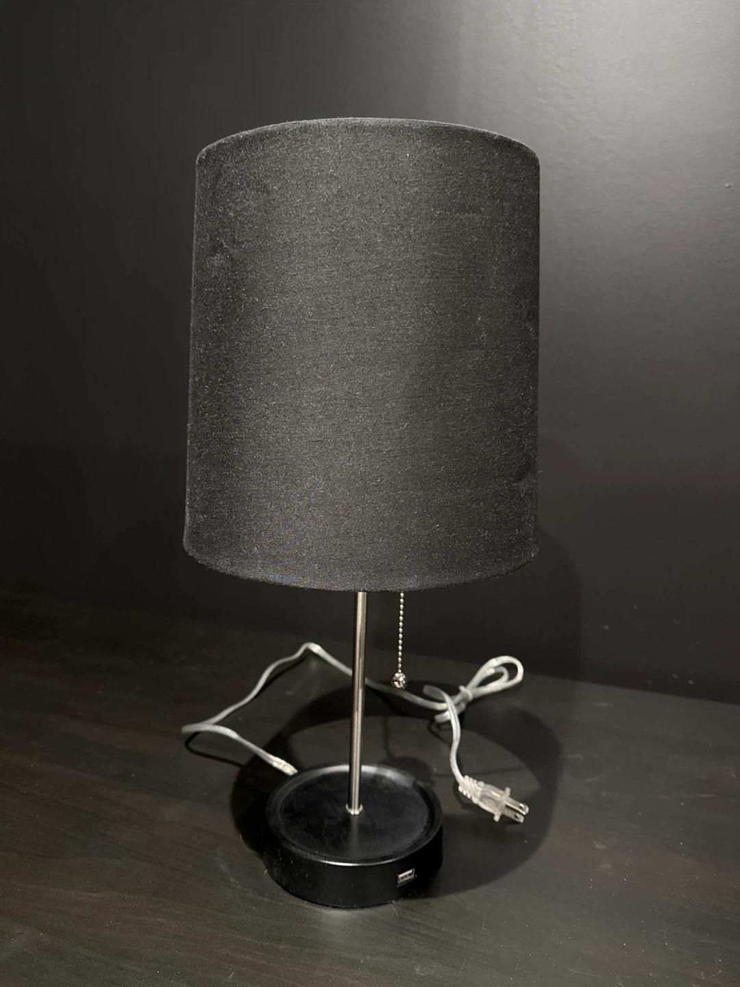 Black Table Lamp with USB Port